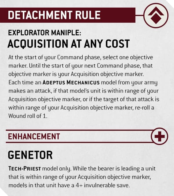 Adeptus Mechanicus Explorator Maniple guide explains new detachment strategy