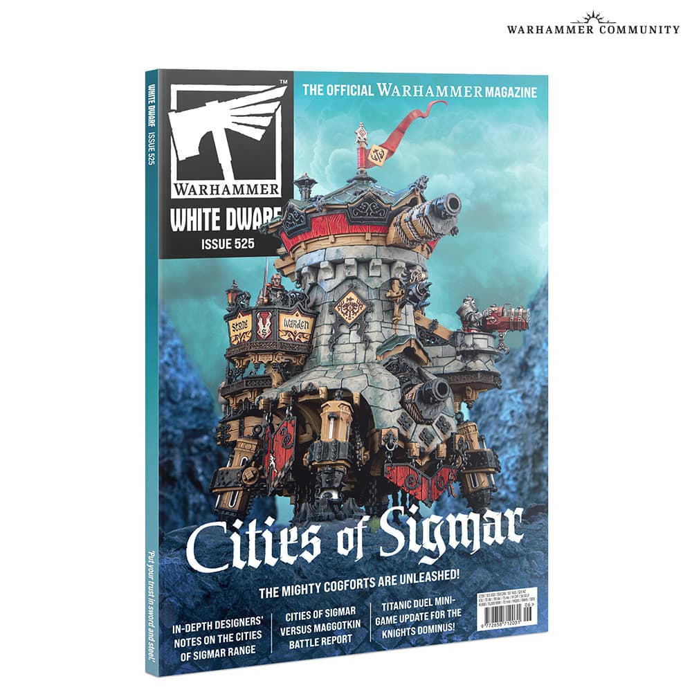 White Dwarf 525 showcases Cogforts and towering 40k war machines