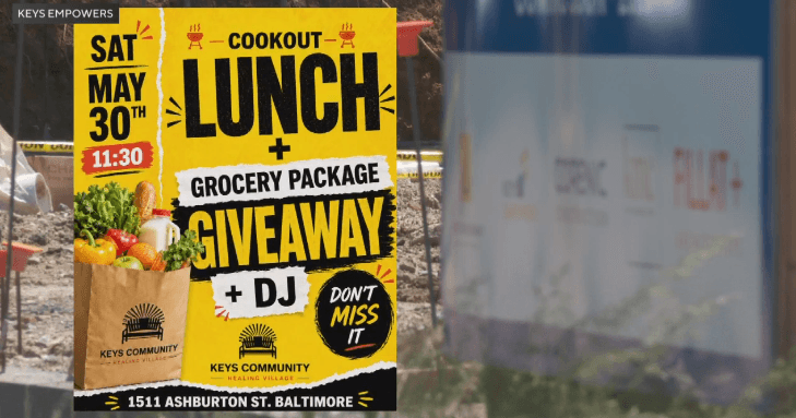 KEYS Empowers hosts West Baltimore cookout with groceries for families