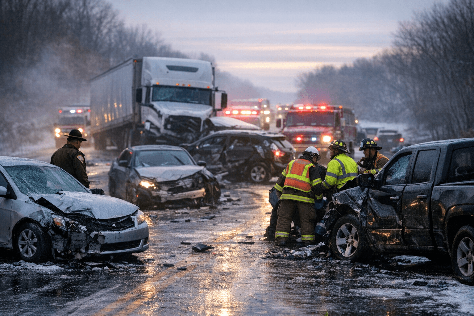 Icy Morning Collision Shuts U.S. 231, Disrupts County Traffic