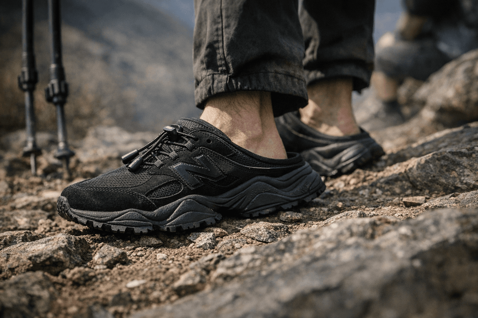 New Balance’s 9060 Summer mule debuts in sleek all-black trail style