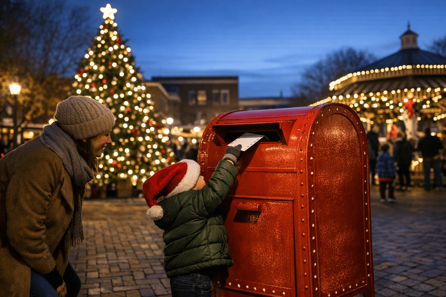 Wake Forest Installs Letters to Santa Mailbox in Plaza