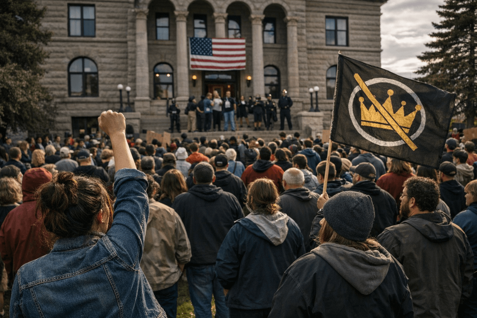 Hundreds Rally at Albany County Courthouse in No Kings Protest