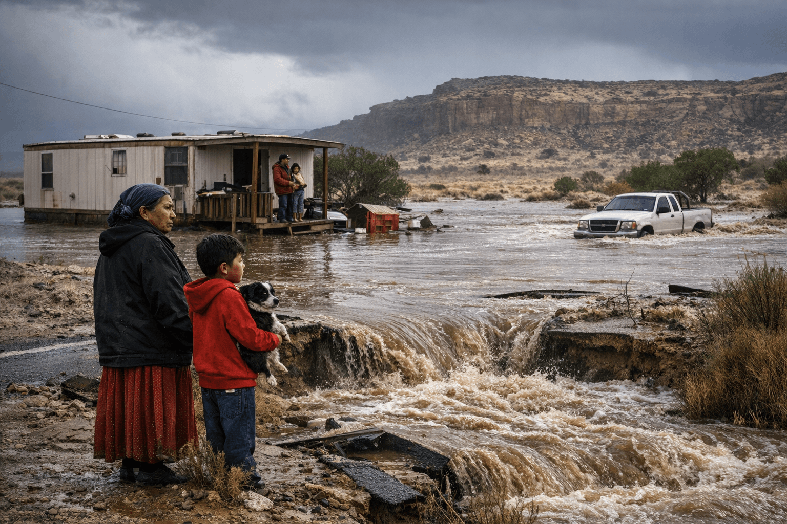 Flooding from Hurricane Priscilla Remnants Strands Navajo Families, Raises Concerns in McKinley County