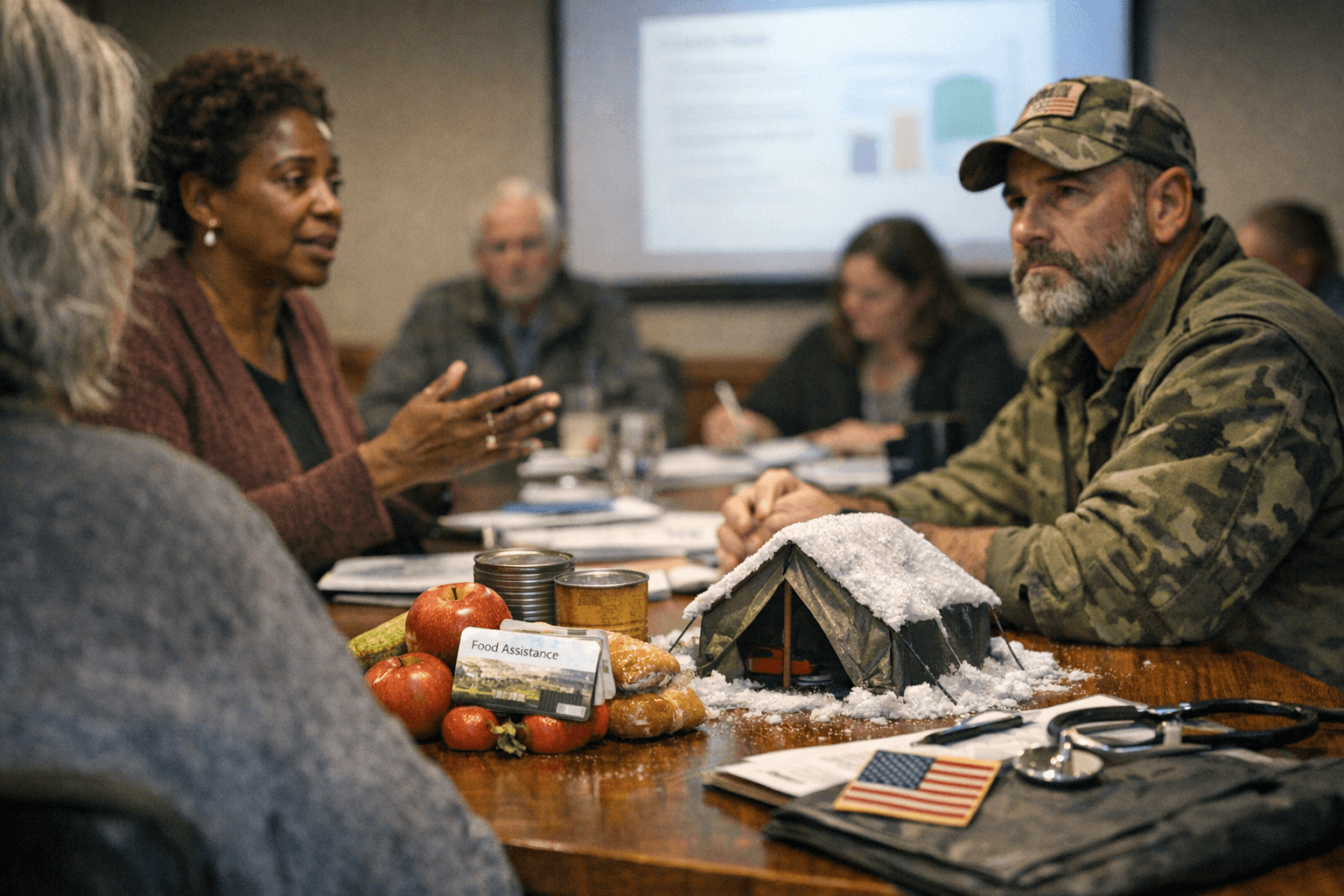 County health meeting reviewed benefits changes, winter shelter planning, veteran services