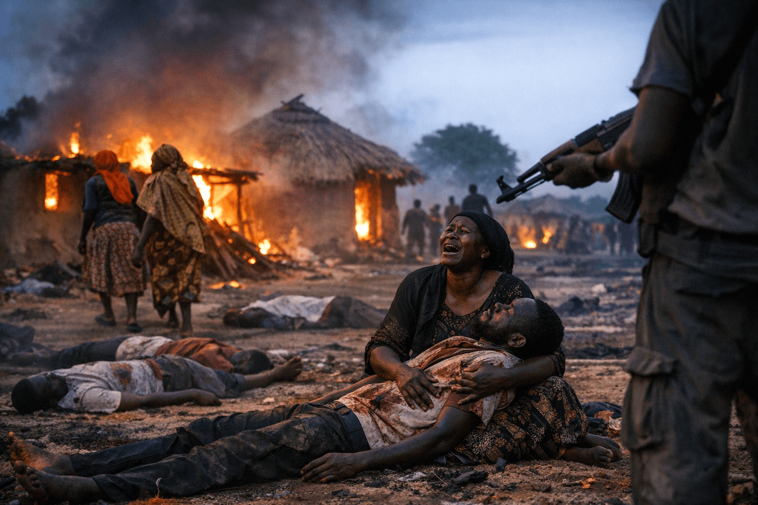 Gunmen kill at least 25 in coordinated raids on two Adamawa villages