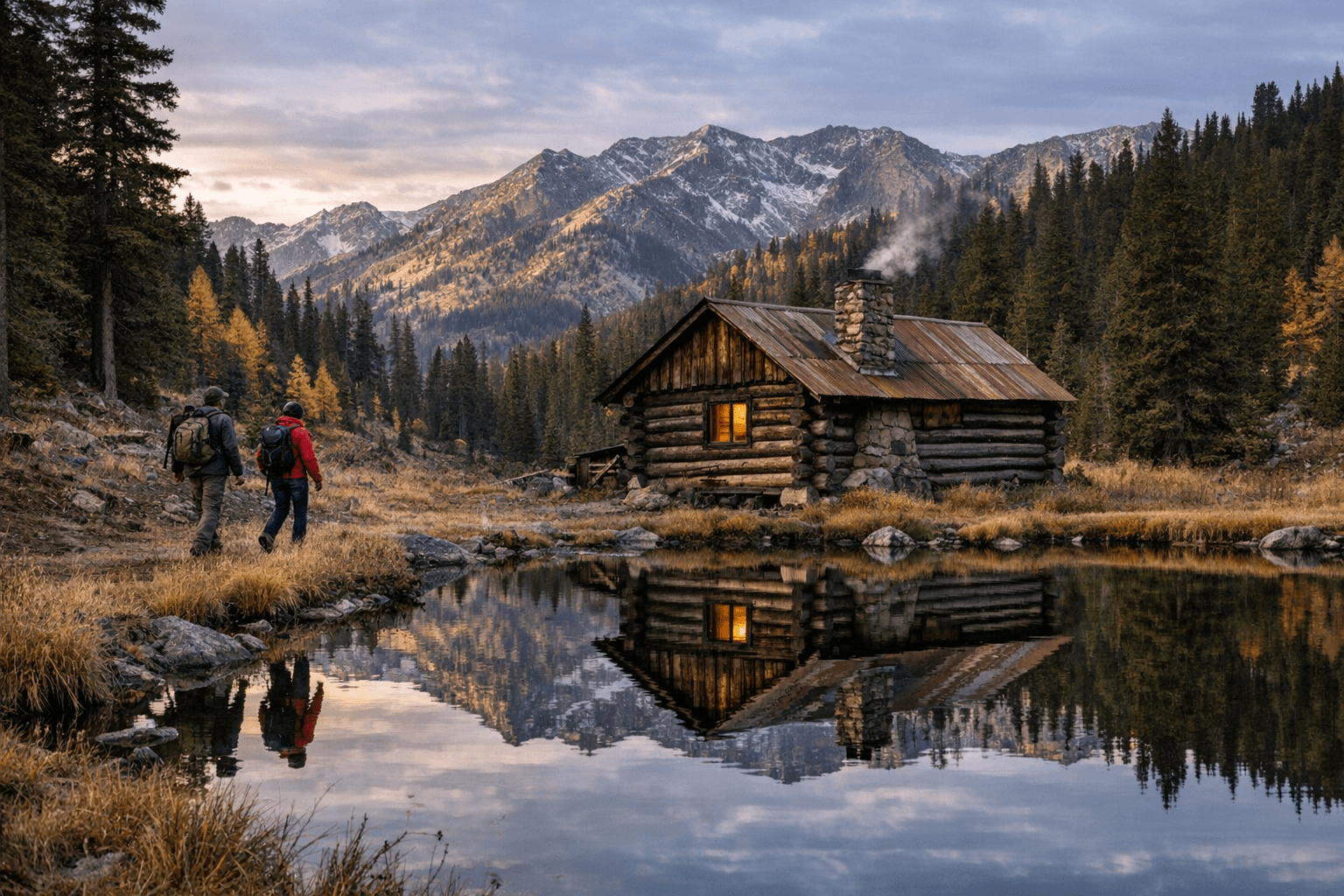 Cabin Reflections Near Tiger Mine Highlight Baker County Outdoors