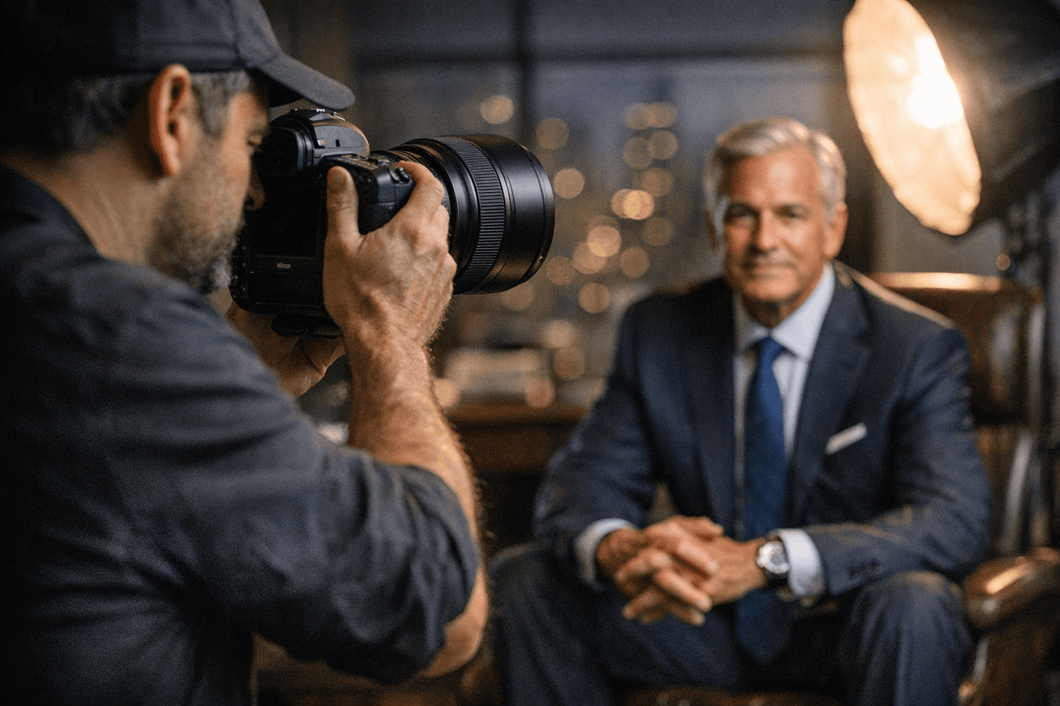 Photographer Prefers 105mm f/1.4 for Executive Portraits in Prime vs Zoom Debate