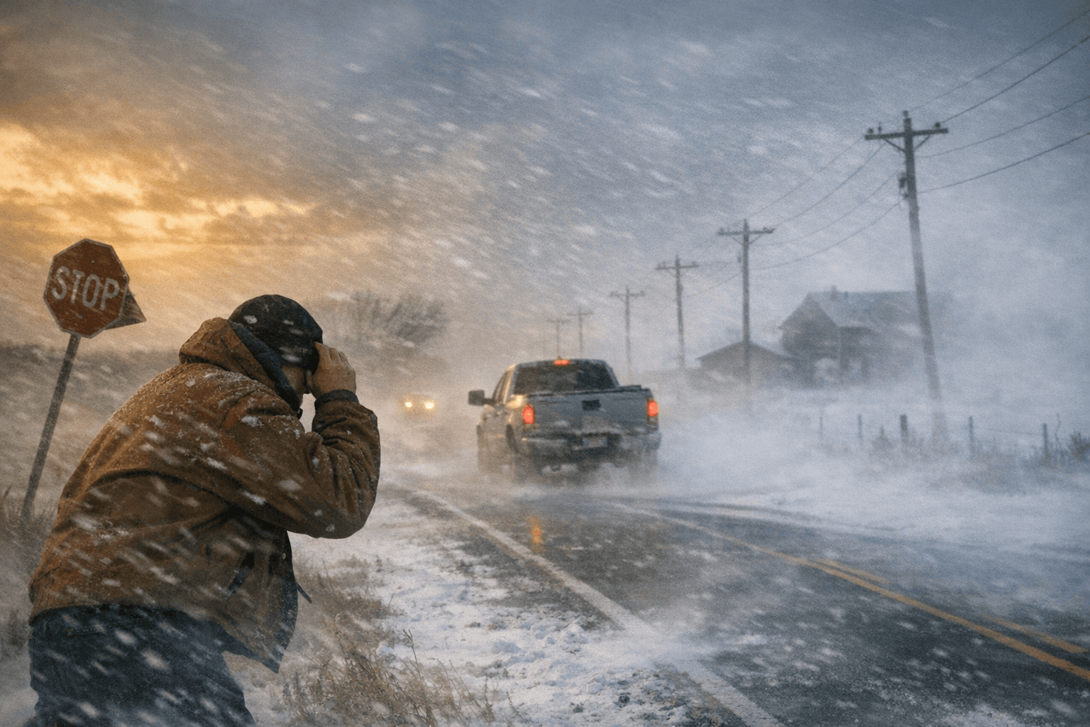 High Winds and Mild Temperatures Struck Stutsman County, Then Snow