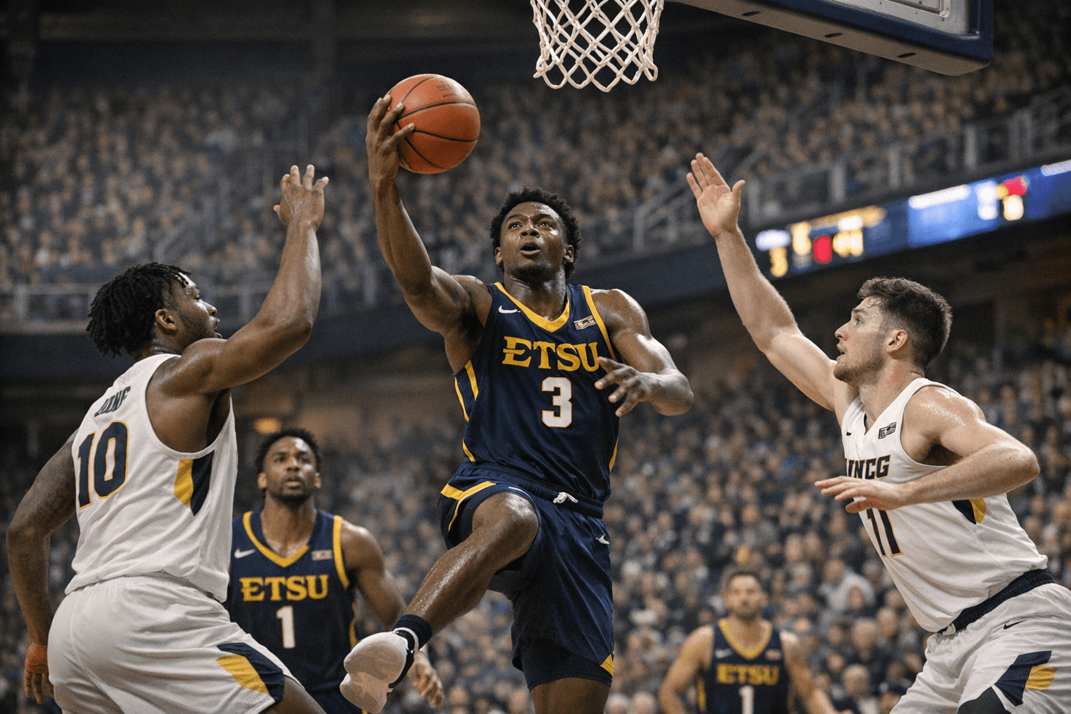 Balanced ETSU attack topples UNC Greensboro 87-75 at Bodford Arena