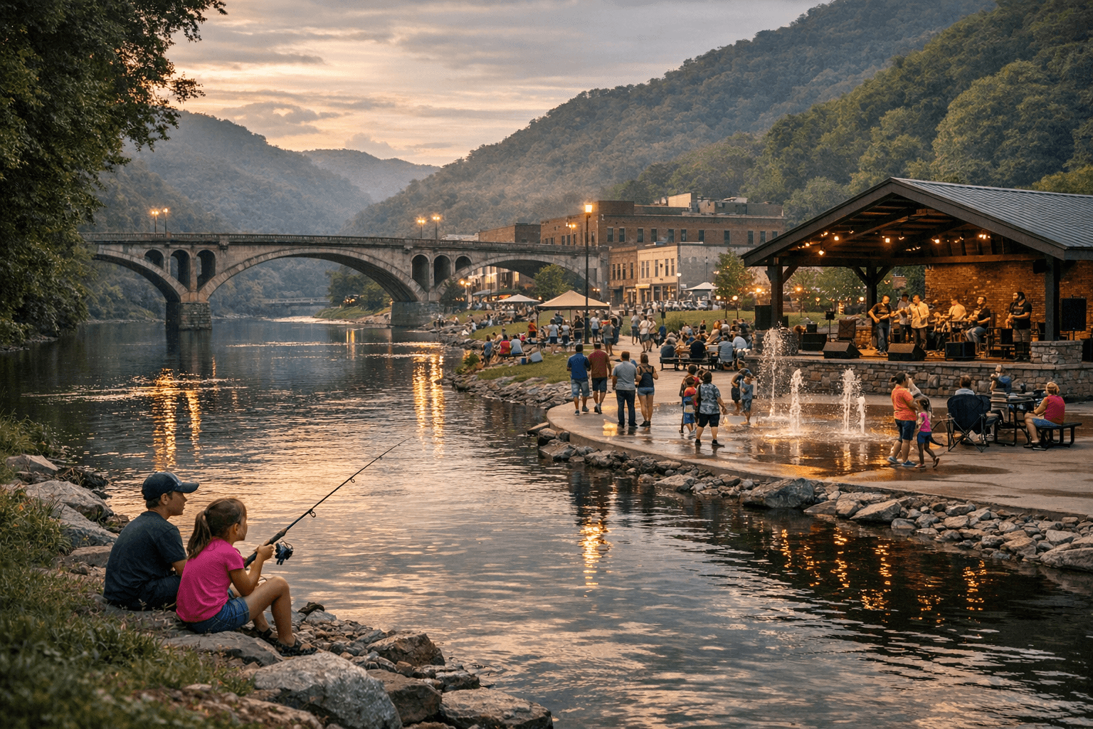Martha Moore Riverfront Park Anchors Downtown Welch, Boosts Community Life