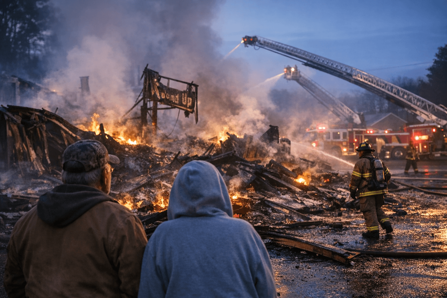 Round Up Bar Destroyed by Overnight Fire, Community Faces Recovery
