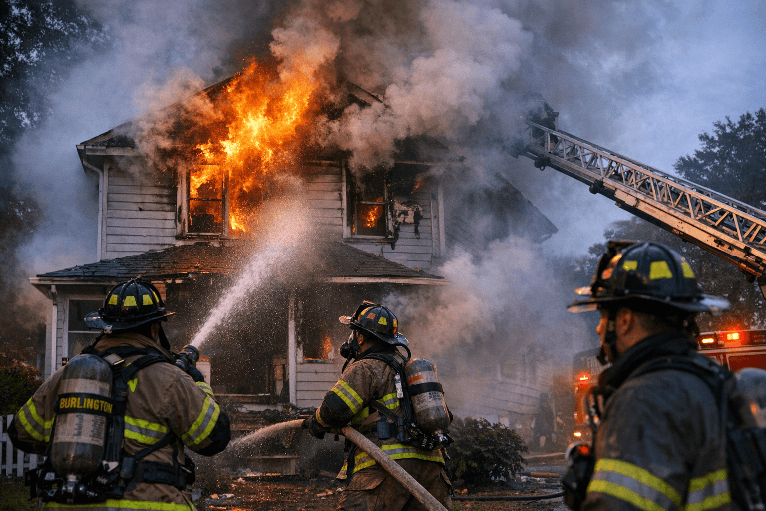 Burlington Firefighters Contain 714 Durham Street House Fire in Under 15 Minutes