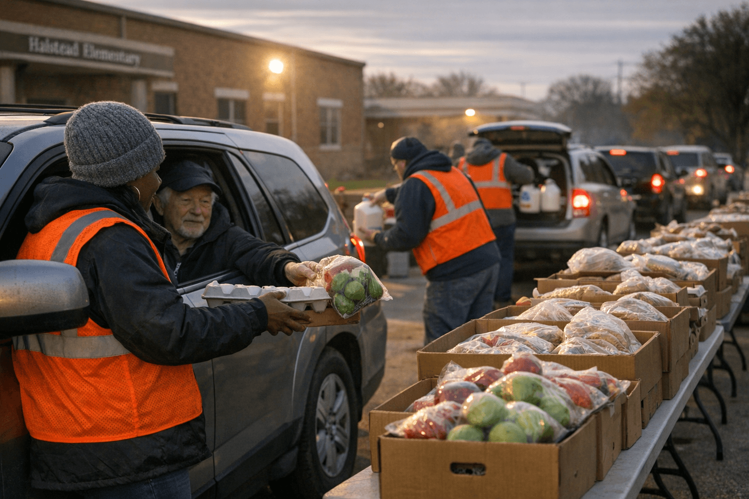 Rapid-Response Food Giveaway at Halstead Elementary Eases Strain for Dozens