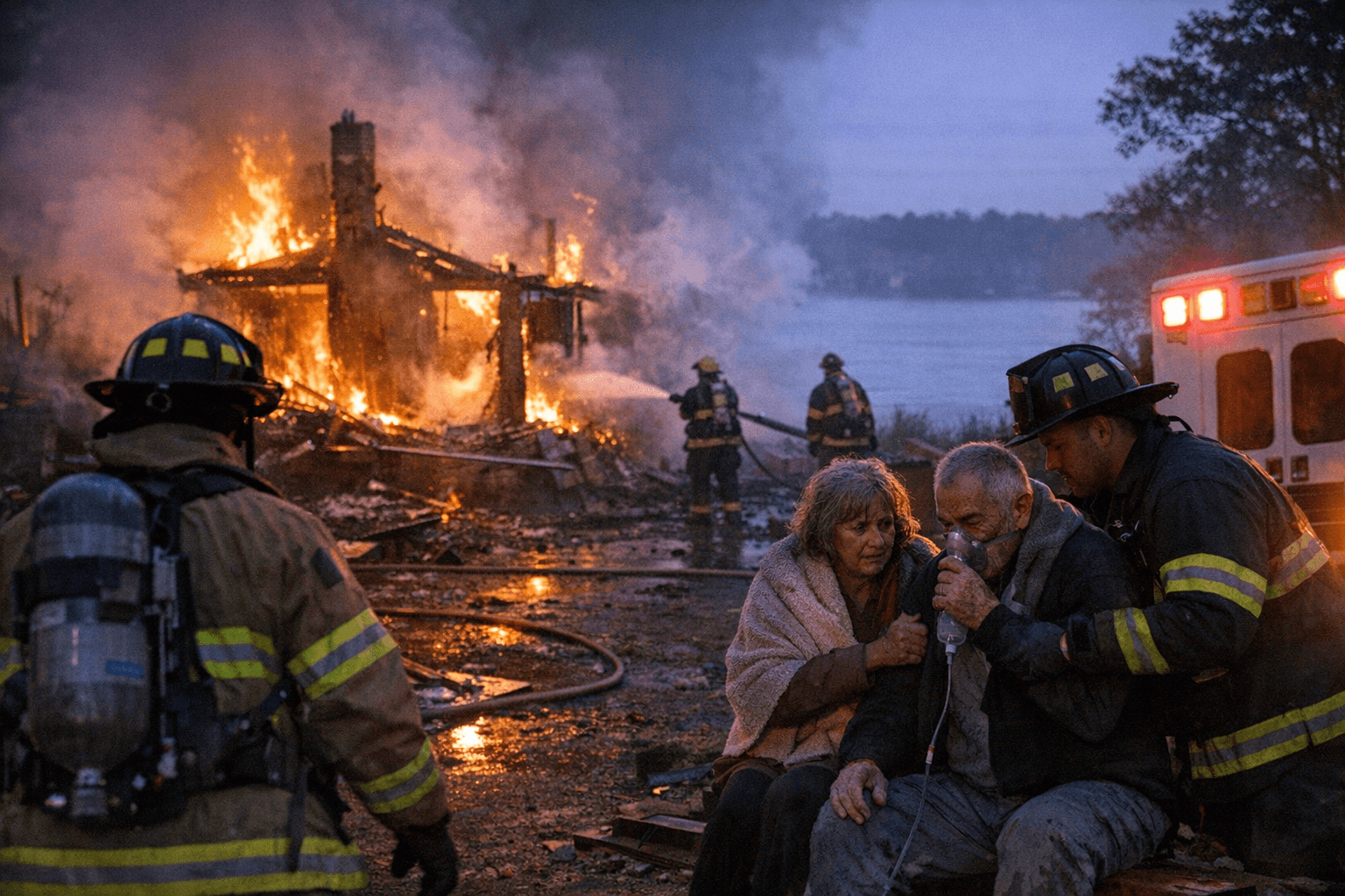 Pre-dawn Rush Lake house fire injures three, highlights emergency gaps
