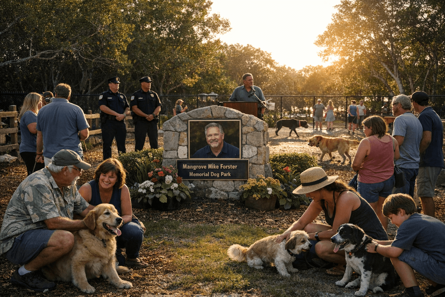 Village Dedicates Mangrove Mike Forster Memorial Dog Park for Local Pet Owners