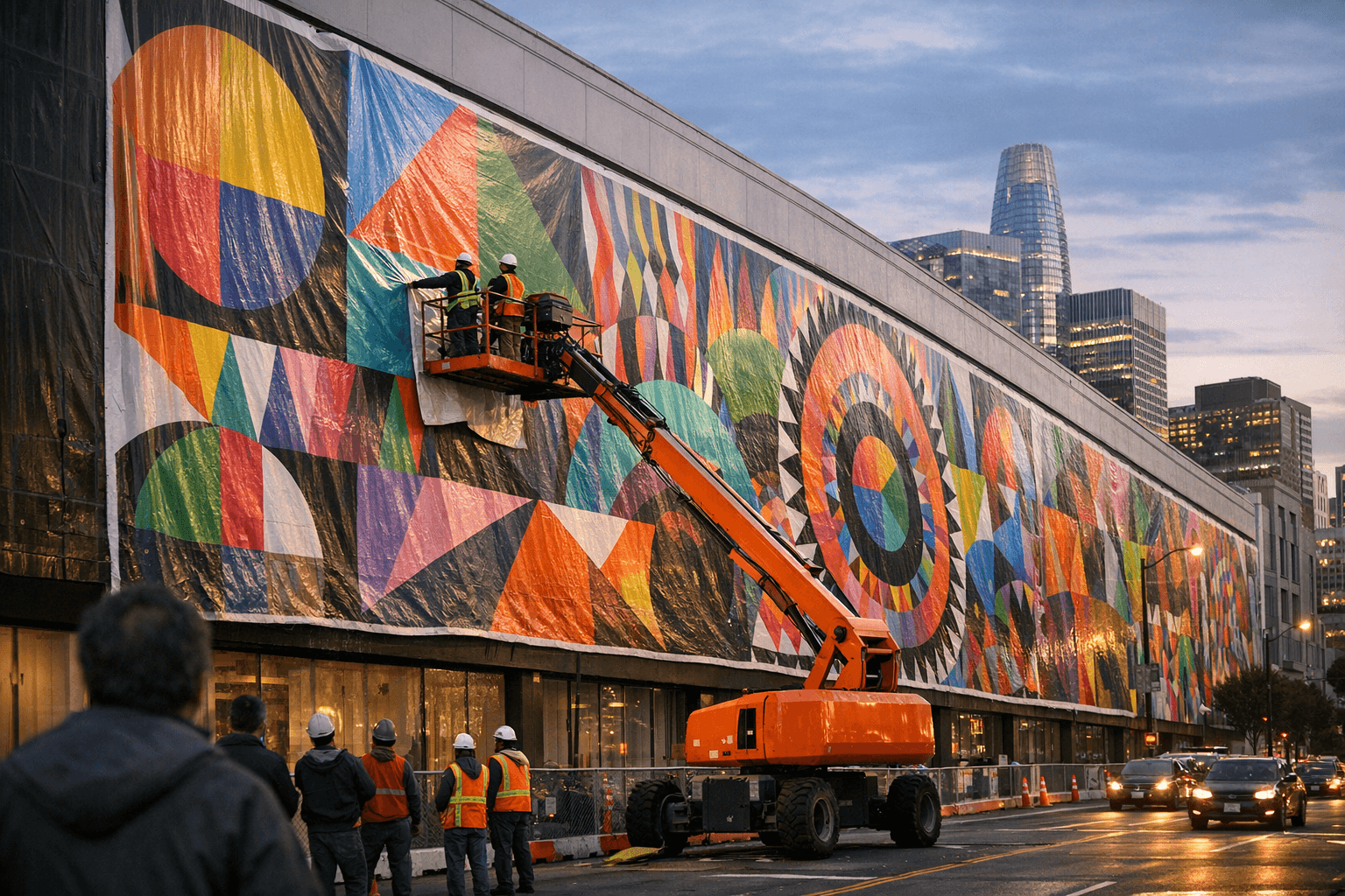 Jeffrey Gibson 433-foot vinyl mural to wrap former Bloomingdale's façade in SoMa