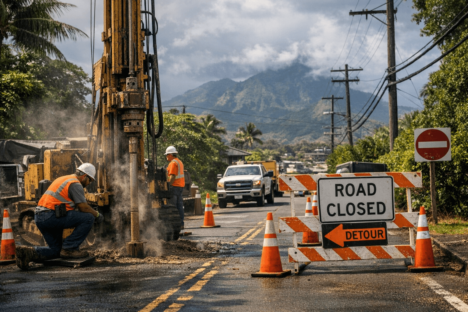 Kapaʻa Streets to Close for Geotech Work, December 15 to 17