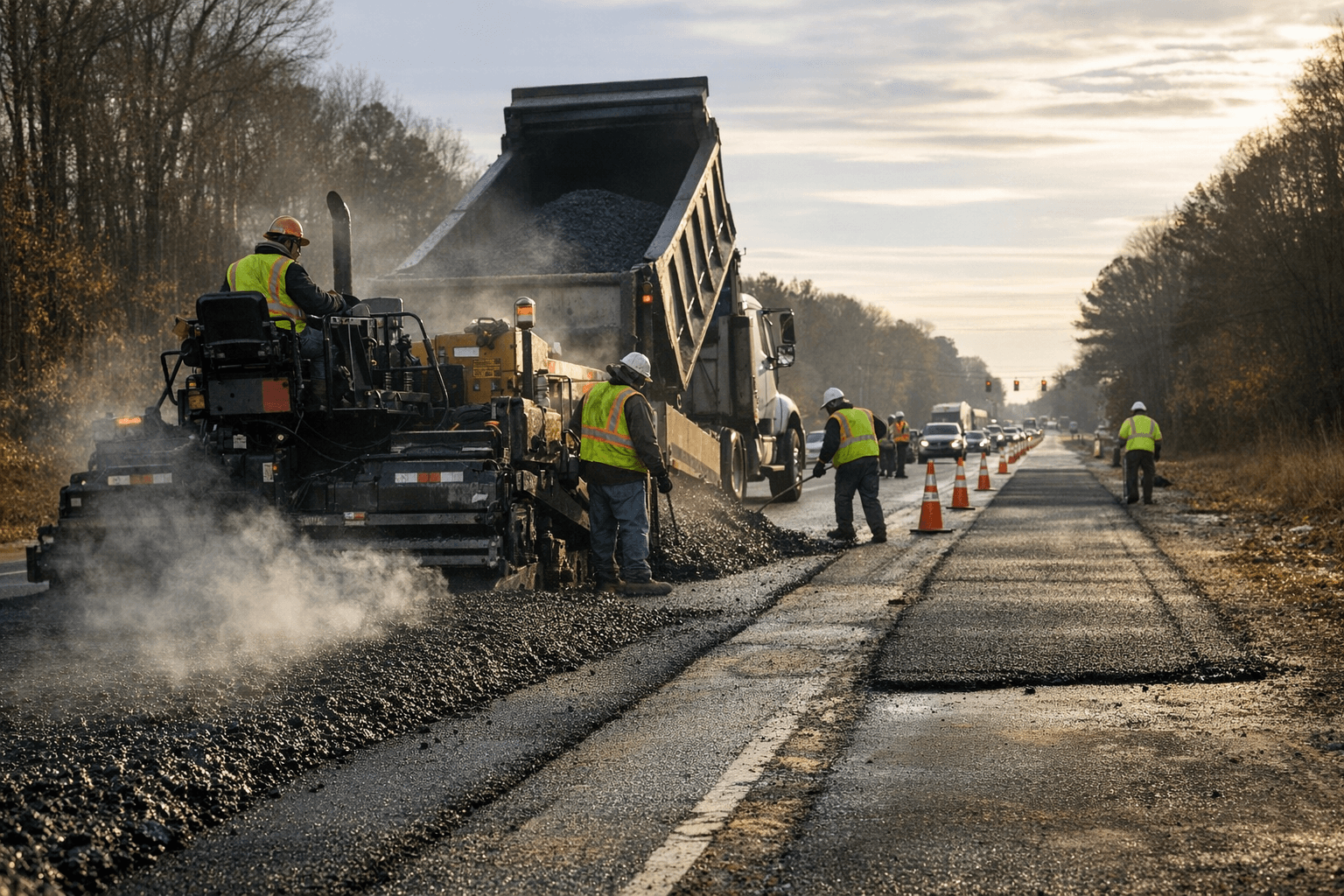 Sandy Ridge Road Lane Closed for One Day Asphalt Overlay