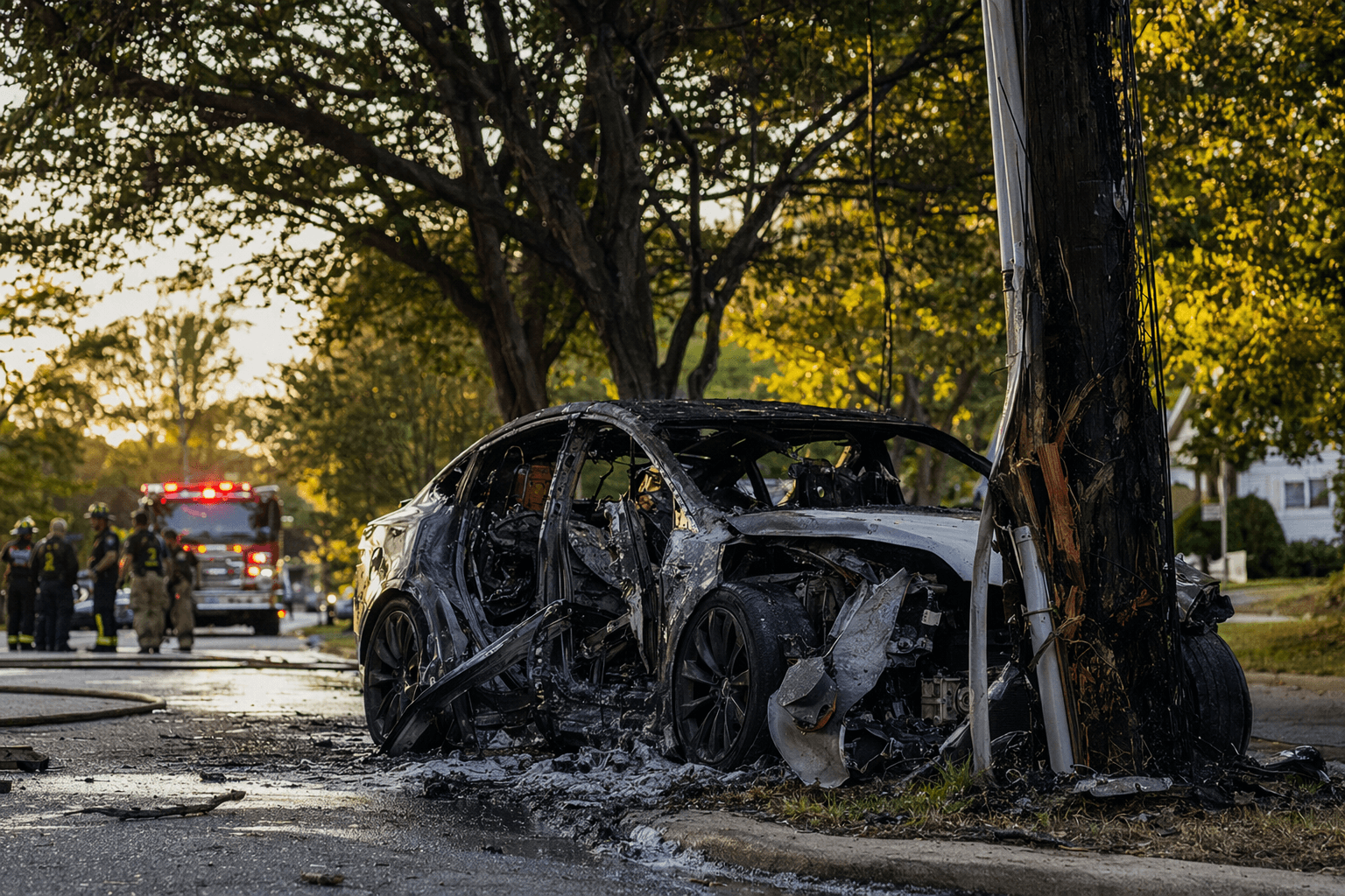 High-speed Tesla crash catches fire on South Saunders Street in Raleigh