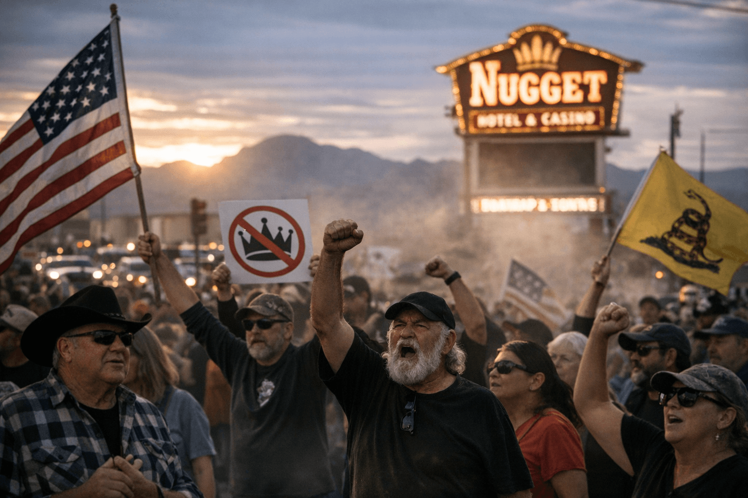 Pahrump Residents Join National "No Kings" Rally Outside The Nugget