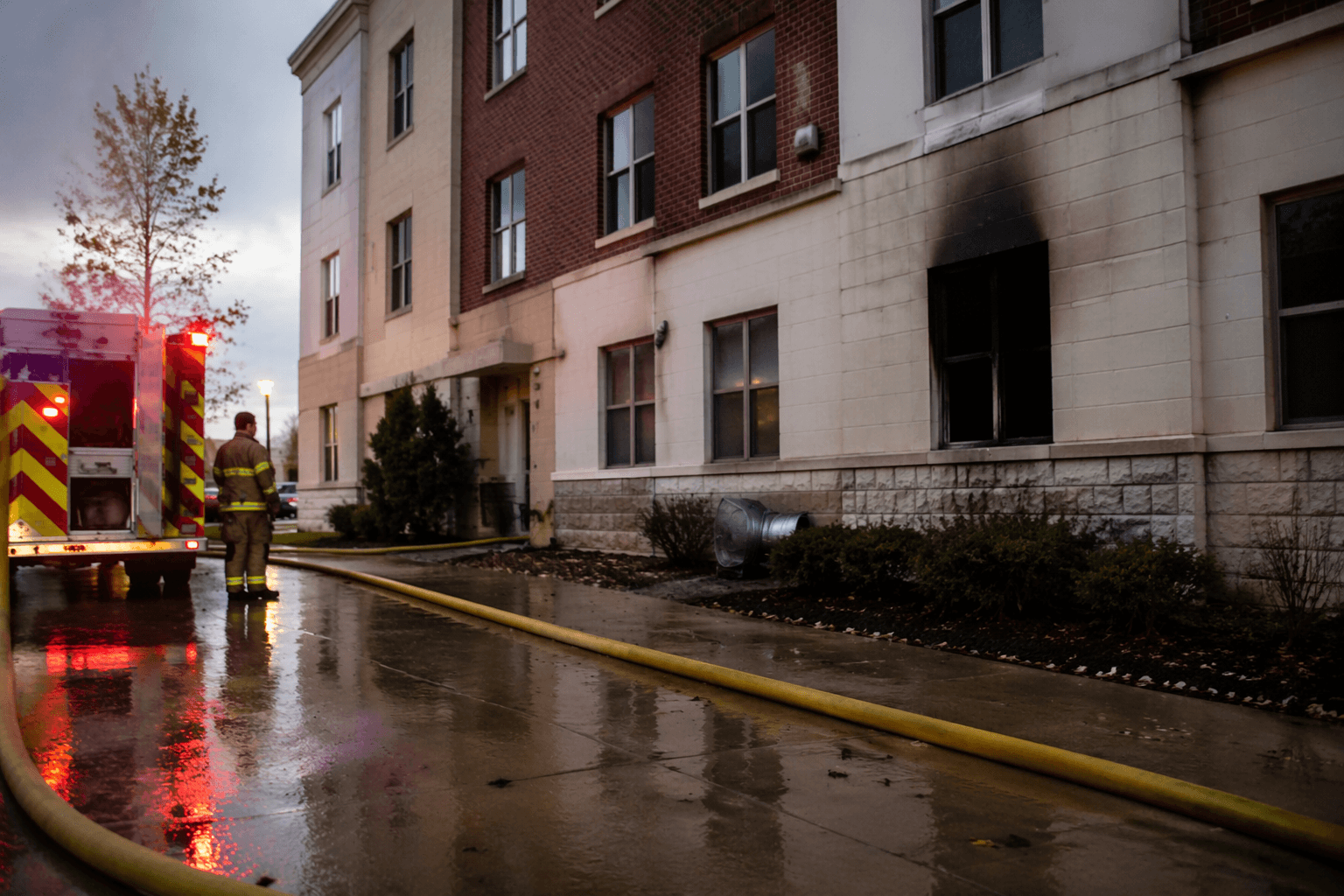 Sprinkler contains apartment fire at Babcock Place, no injuries