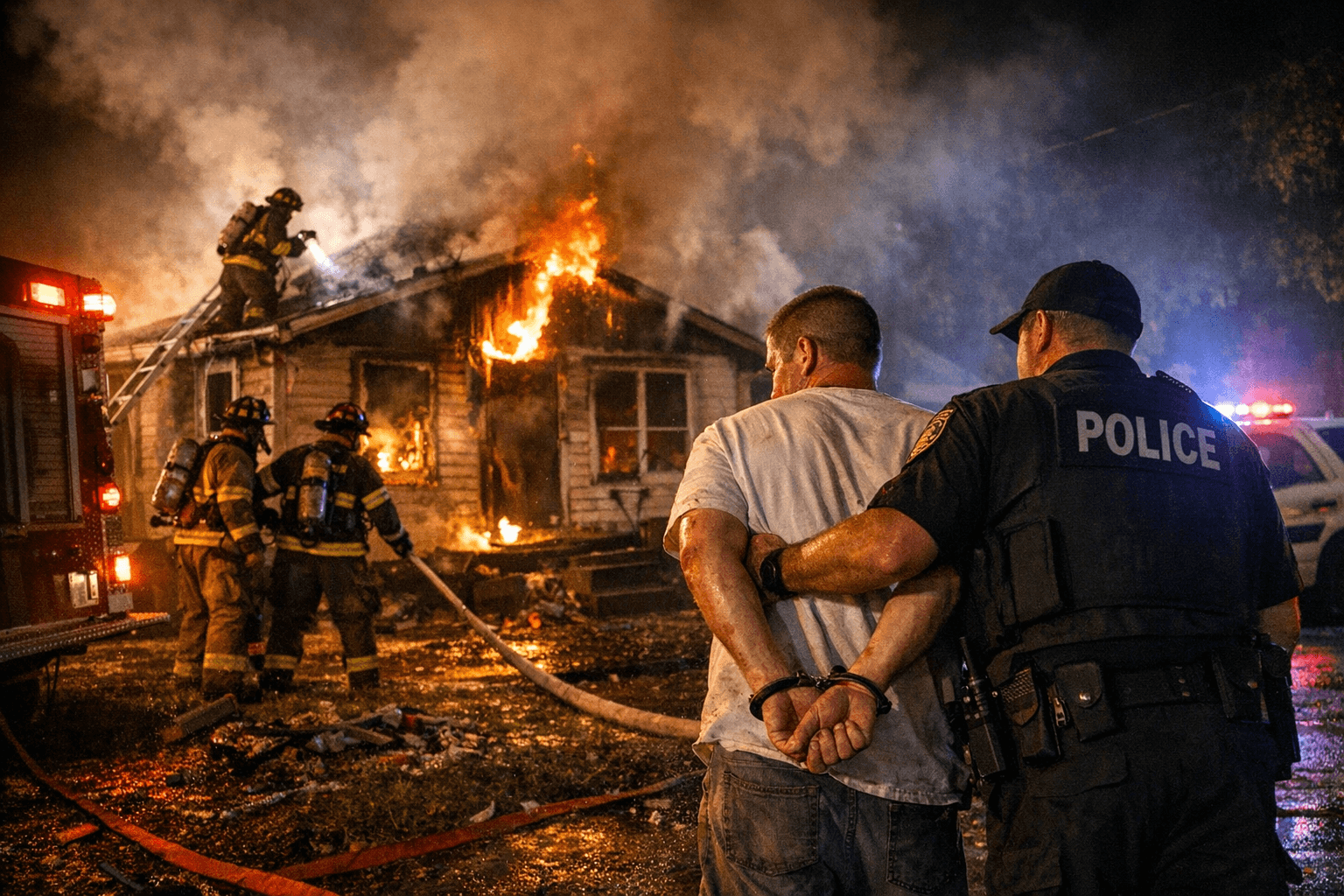 House Fire in Hazard, One Person Arrested, No Injuries