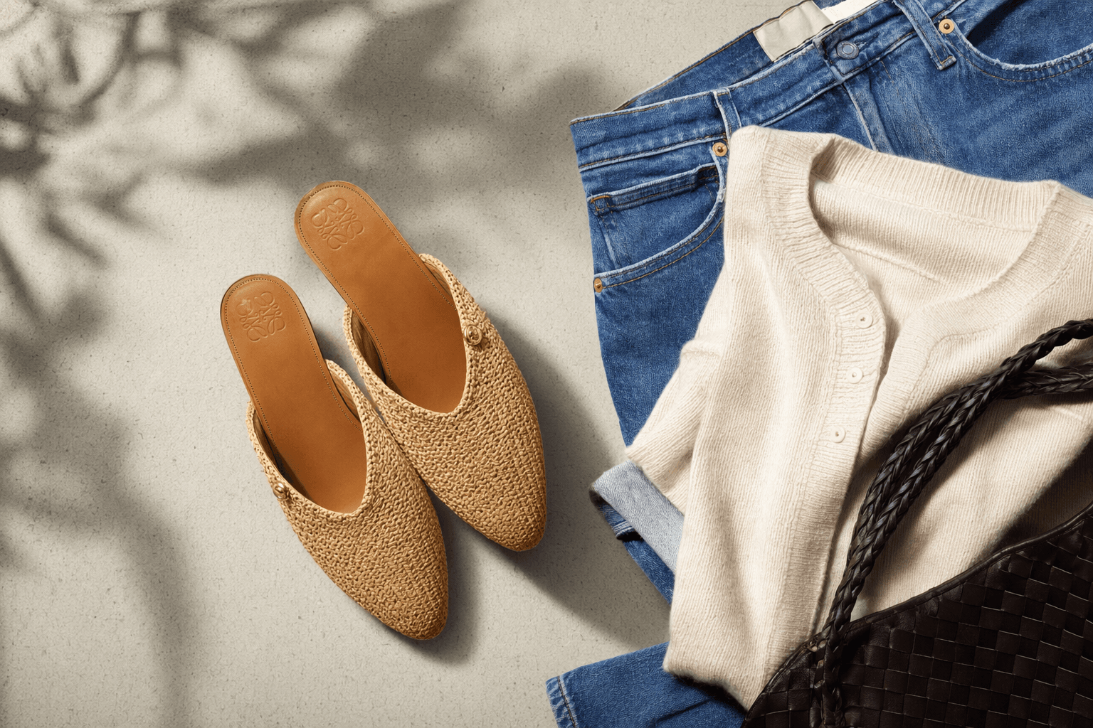 Gwyneth Paltrow’s raffia Loewe mules make basics look polished