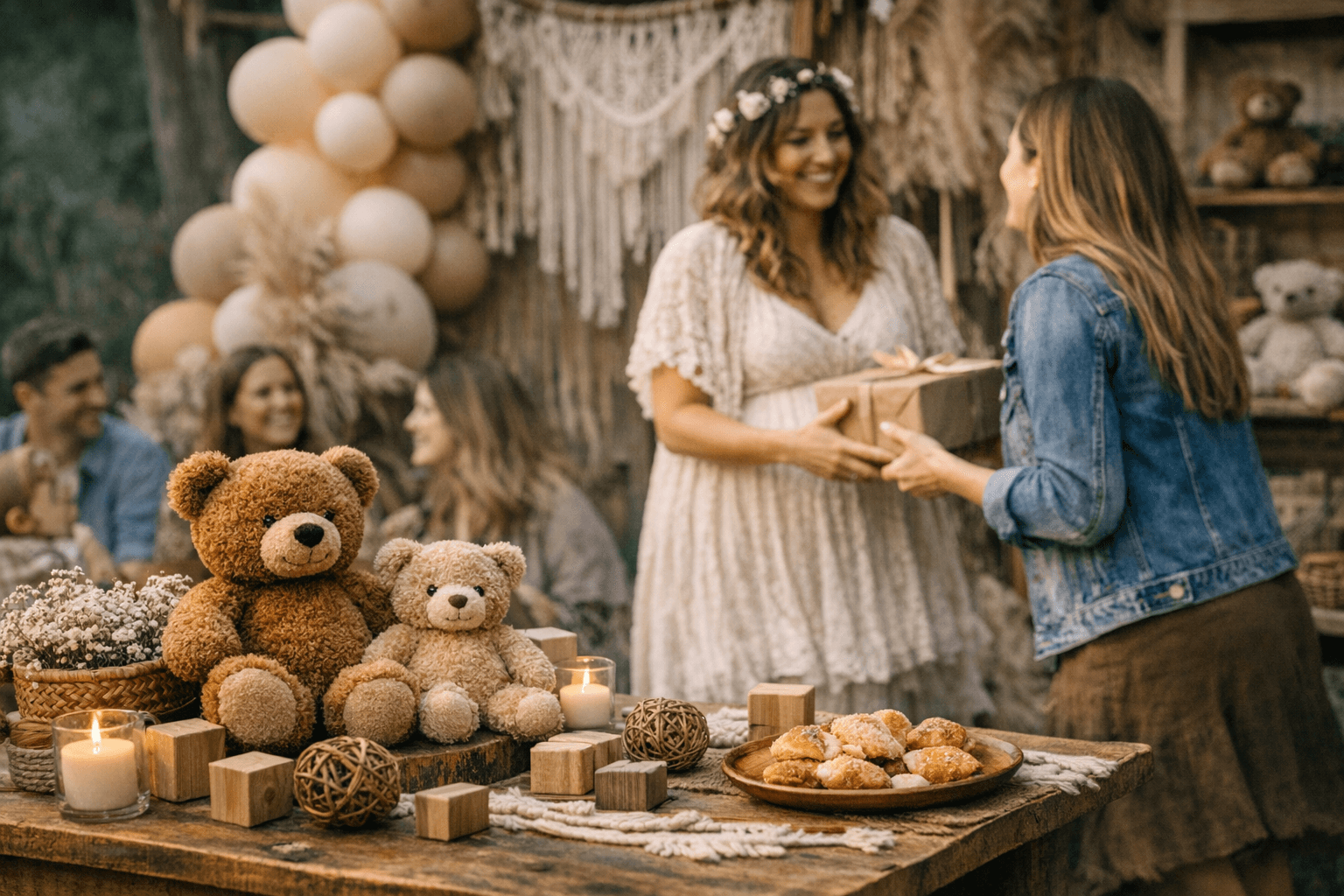 Rustic boho and teddy bear themes lead gender neutral baby showers