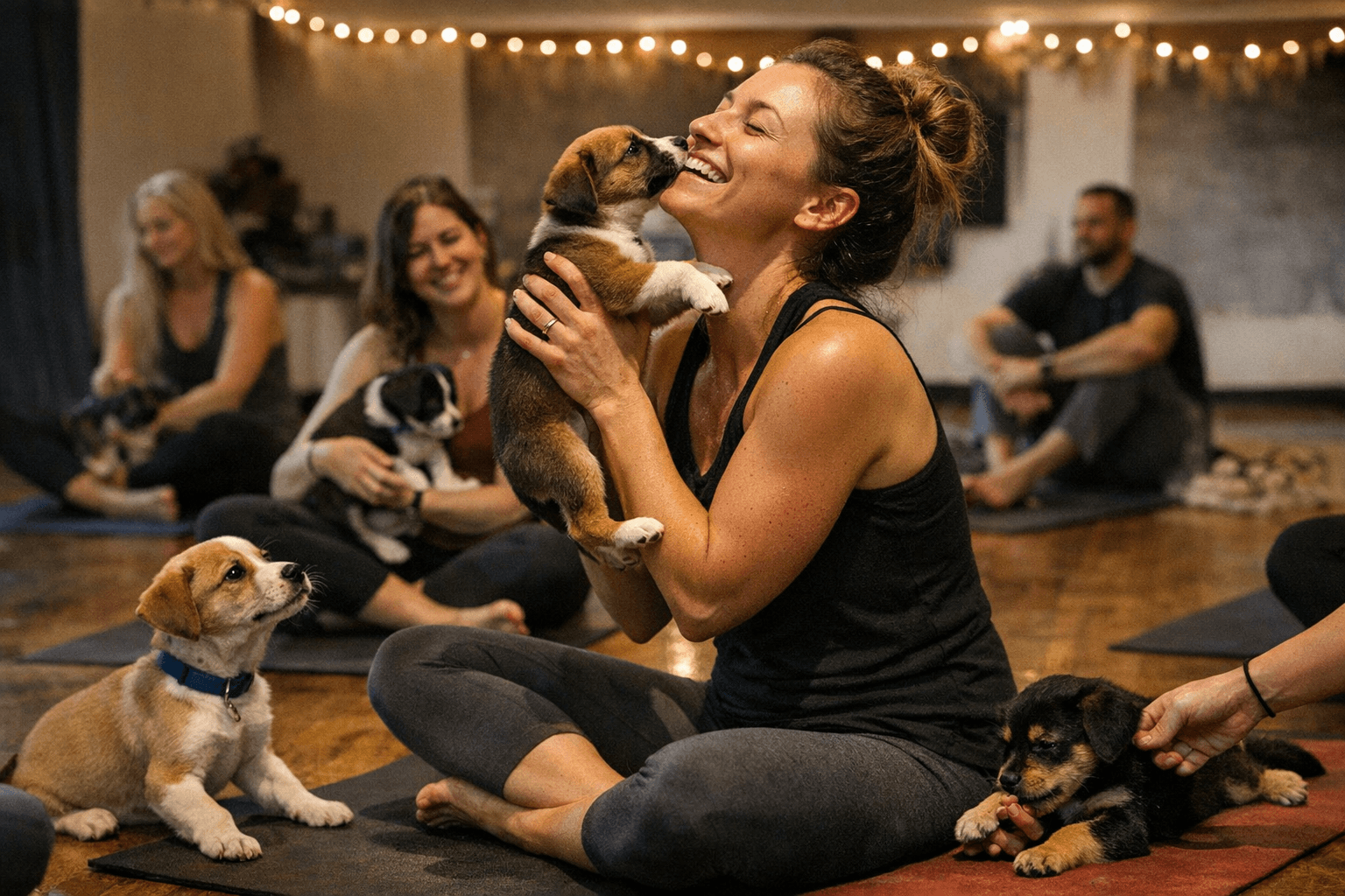 Yoga Darshana, Pawsitive Possibilities Host Puppy Love Yoga With Adoptable Puppies