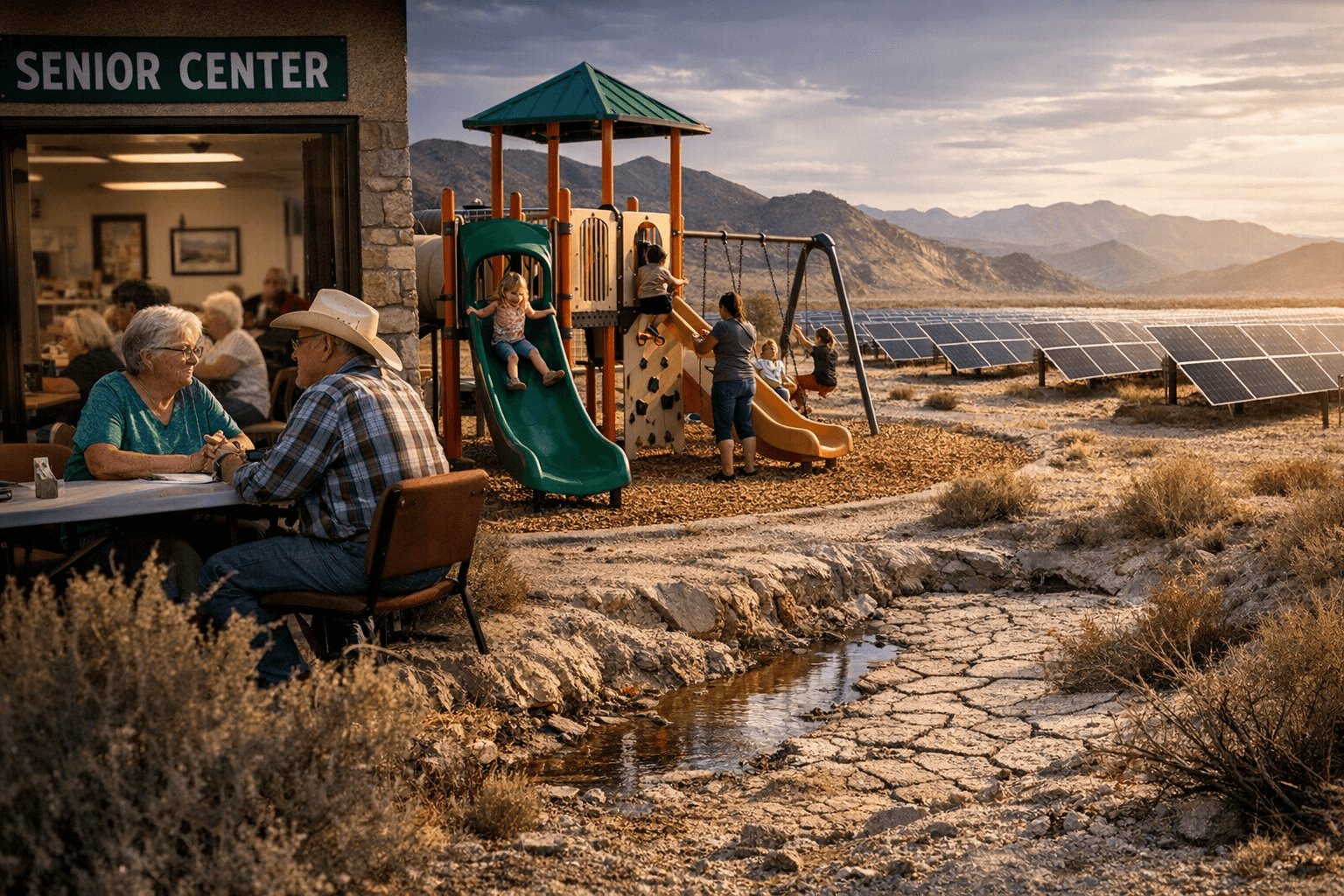 Beatty Board Approves Senior Center Funds and Playground, Flags Solar Water Risks