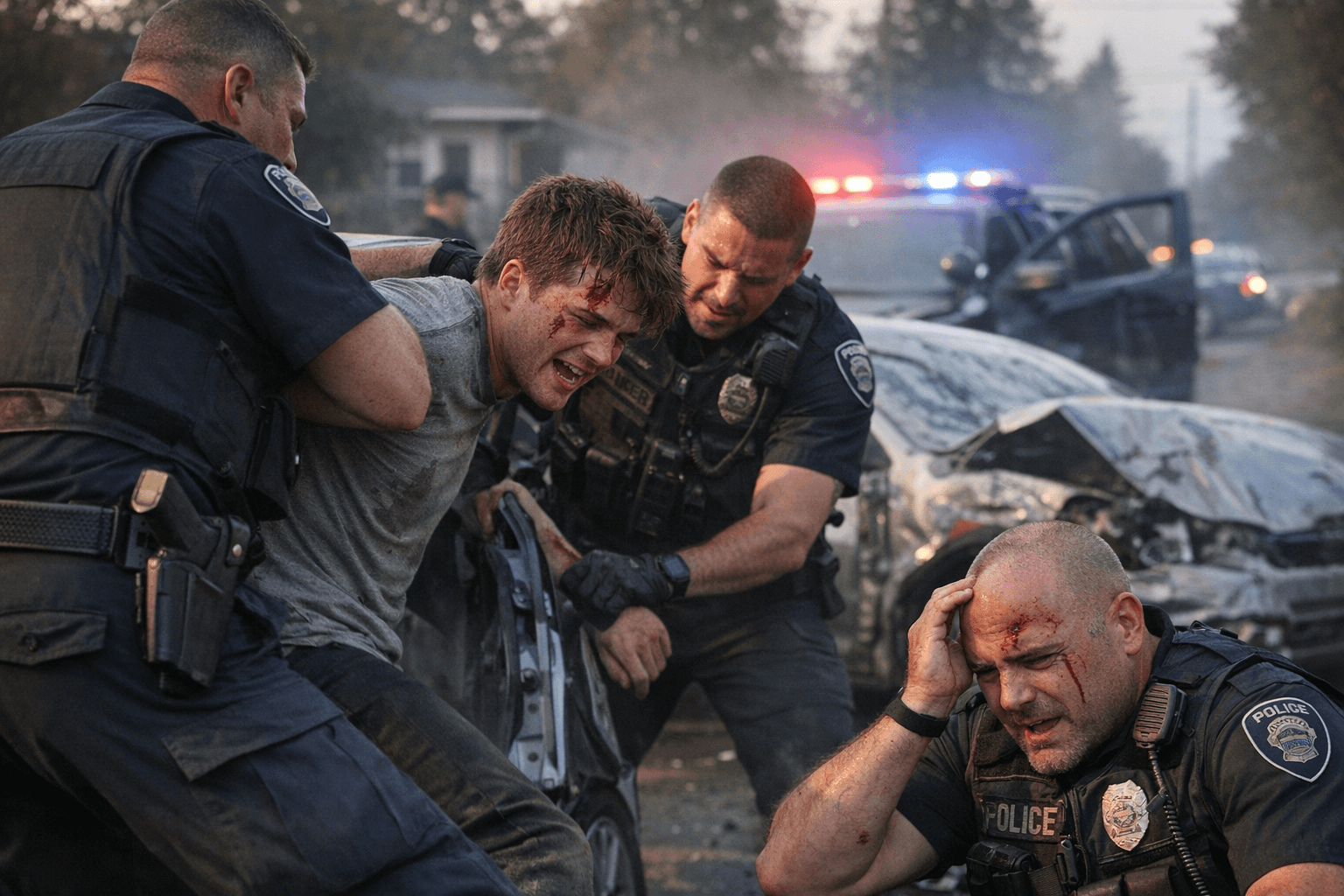 Eugene DUII Arrest After Morning View Crash, Suspect Resists, Officers Hurt