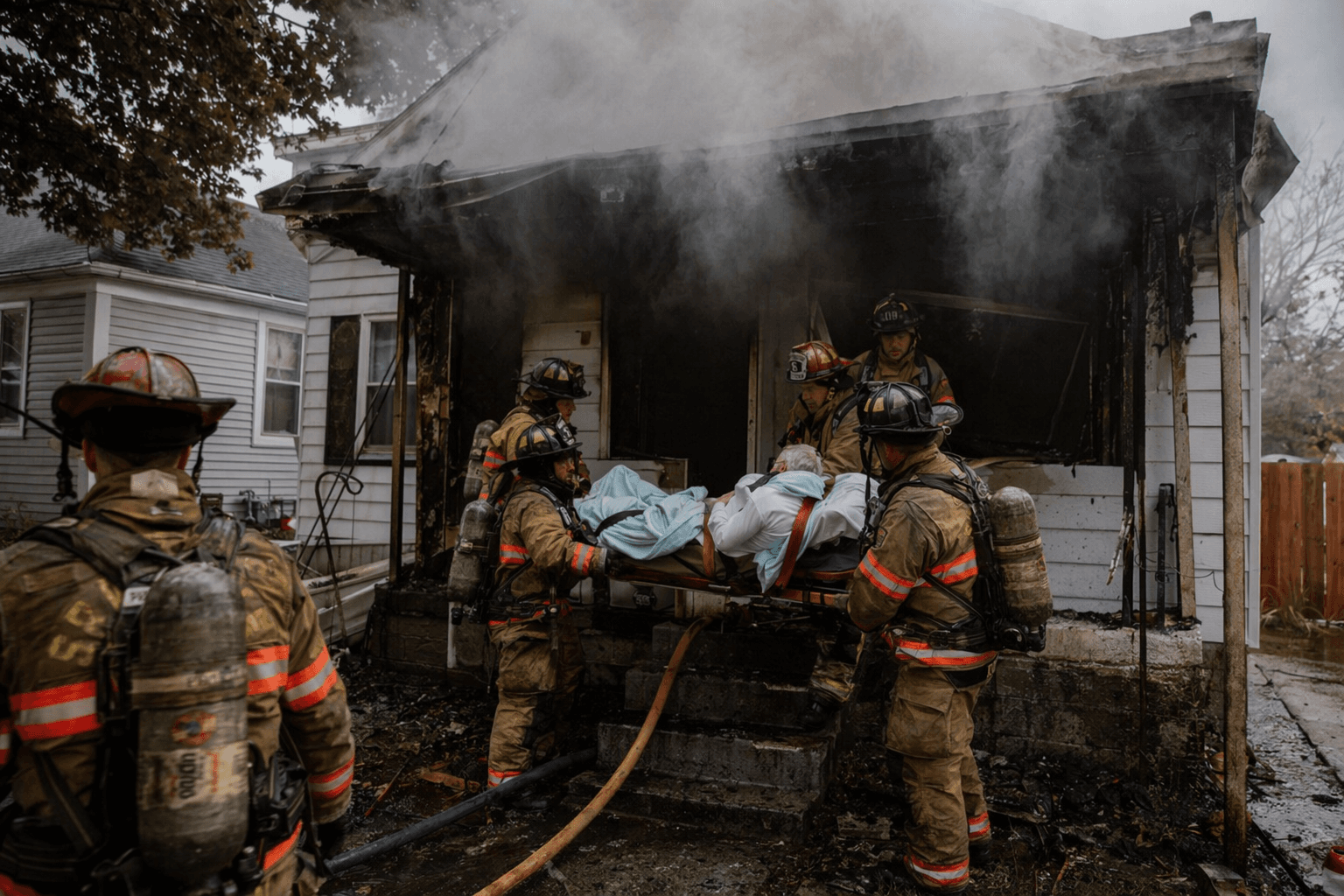 Burlington firefighters rescue bedridden resident from East Sixth Street house fire