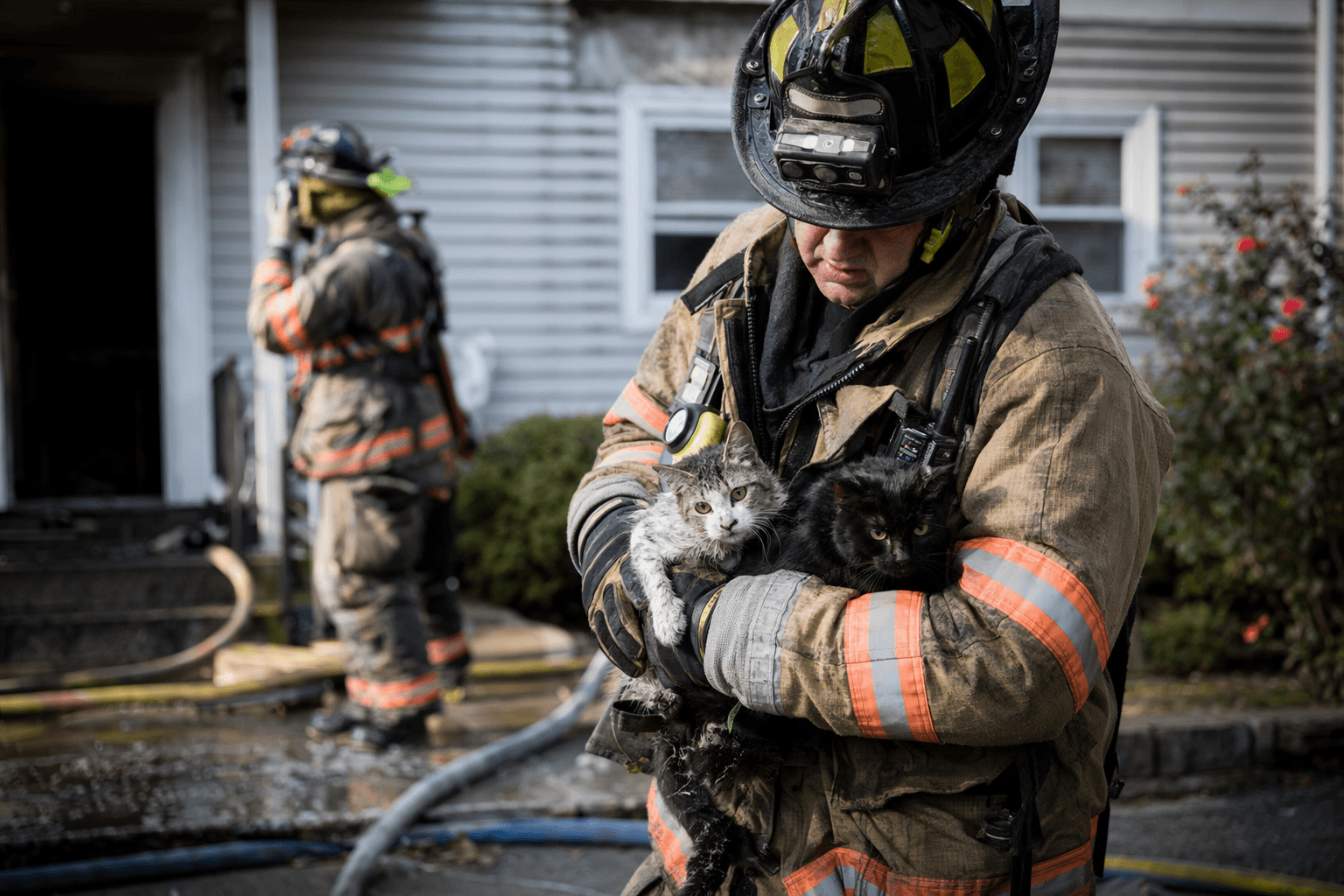 Douglas County responders rescue two cats from house fire