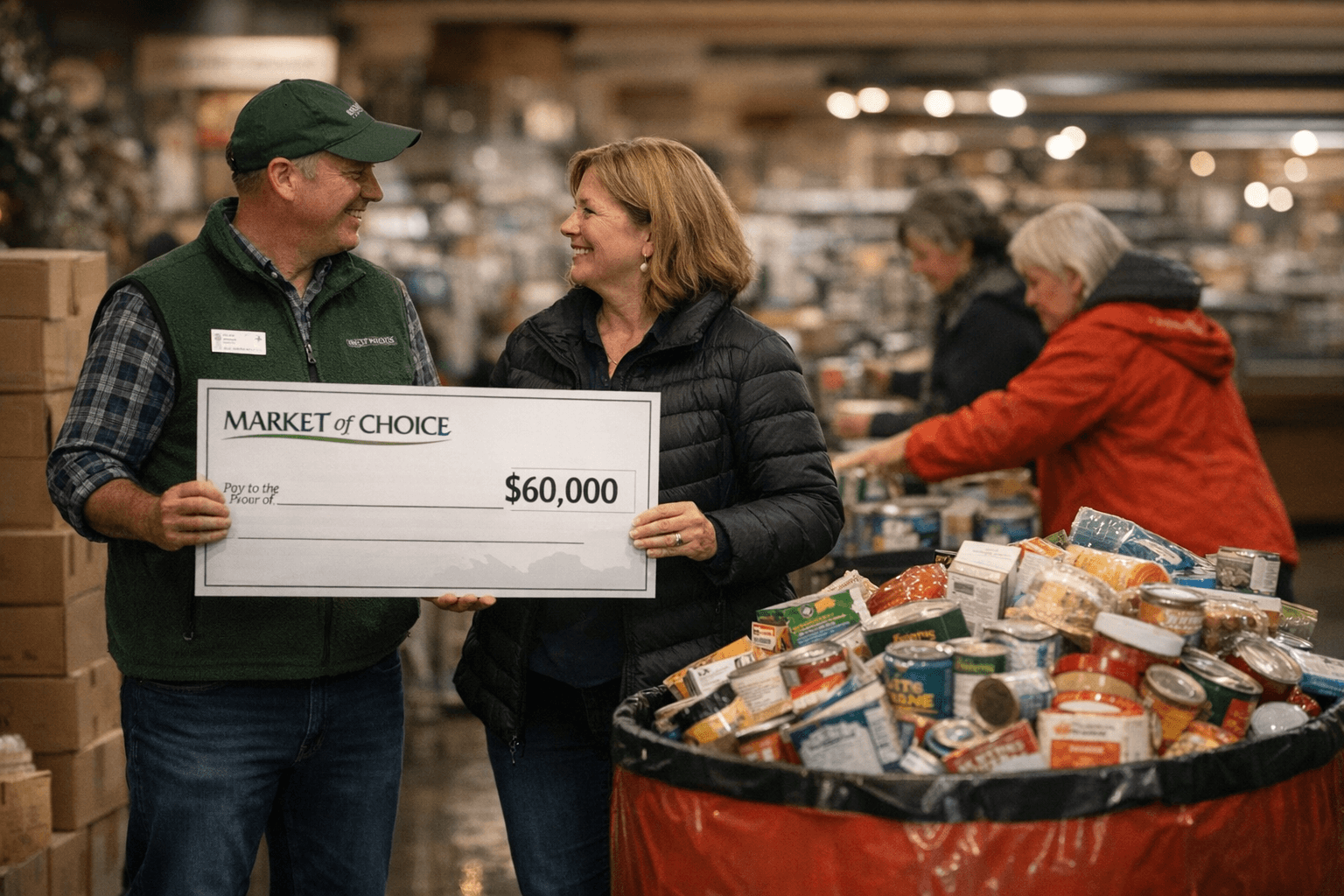 Market of Choice Gives Sixty Thousand Dollars, Launches Food Drive for Lane County