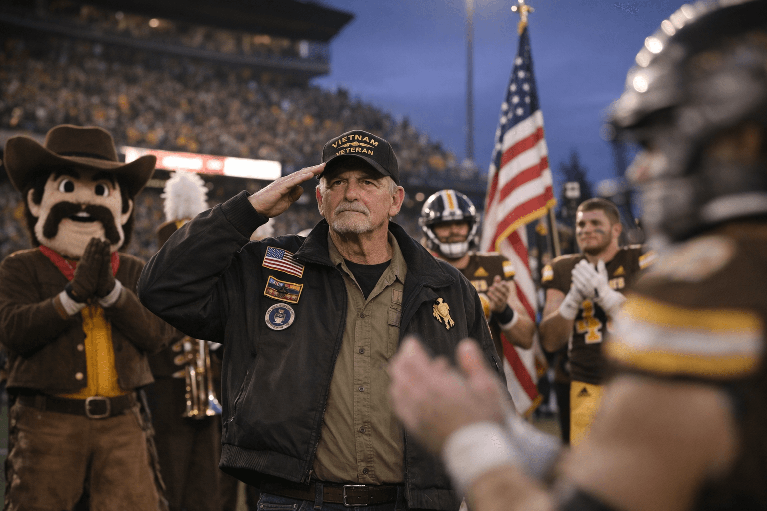 Local Veteran Honored at UW Football Game Recognizes Service