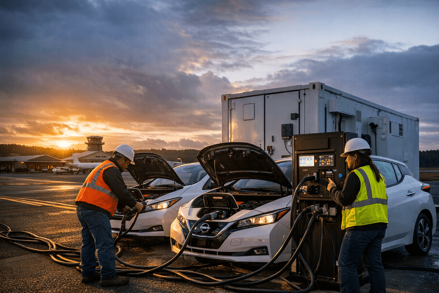 PG&E and Partners Test EVs as Microgrid Power at Airport
