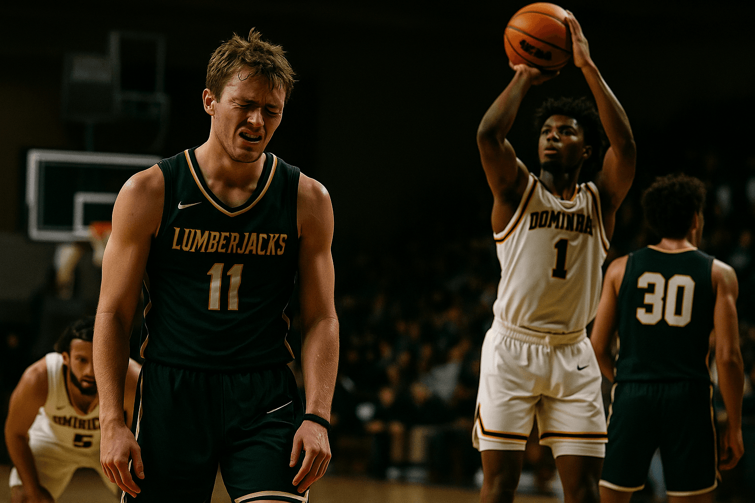 Lumberjacks Fall Late to Dominican, Struggle from Three Point Range