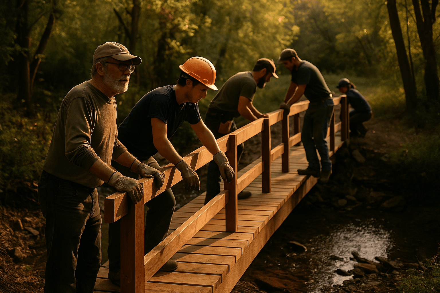 Volunteers Complete Bridge at Blacks Run, Restoring Trail Access