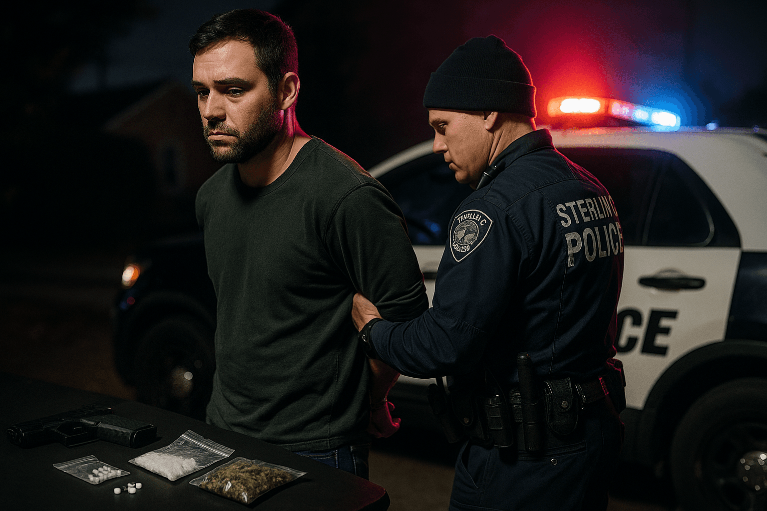 Sterling police arrest man on multiple felony weapon and drug charges