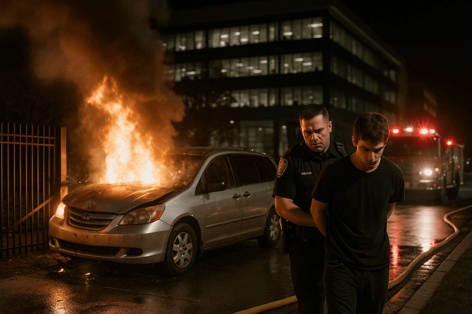 Driver Arrested After Car Crashes Into Capital One Campus