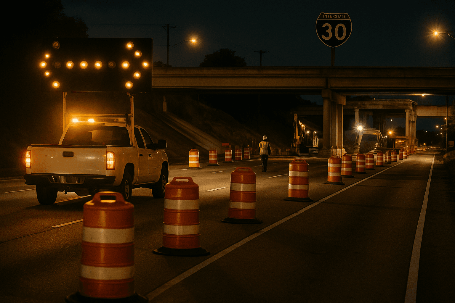 Major Overnight and Daytime Closures Impact I 30 and Frontage Roads