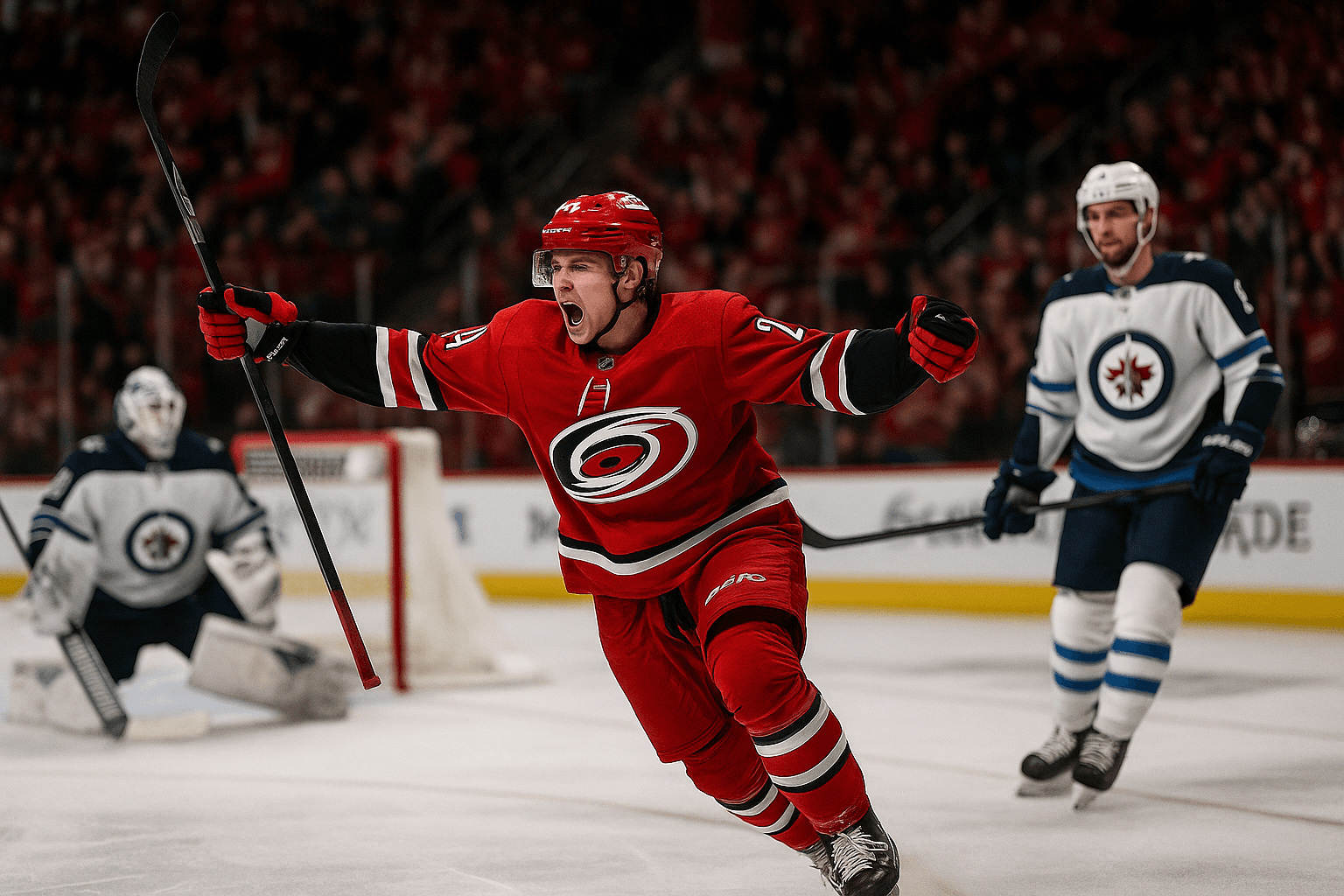 Jarvis hat trick powers Hurricanes to 5 to 1 victory in Raleigh