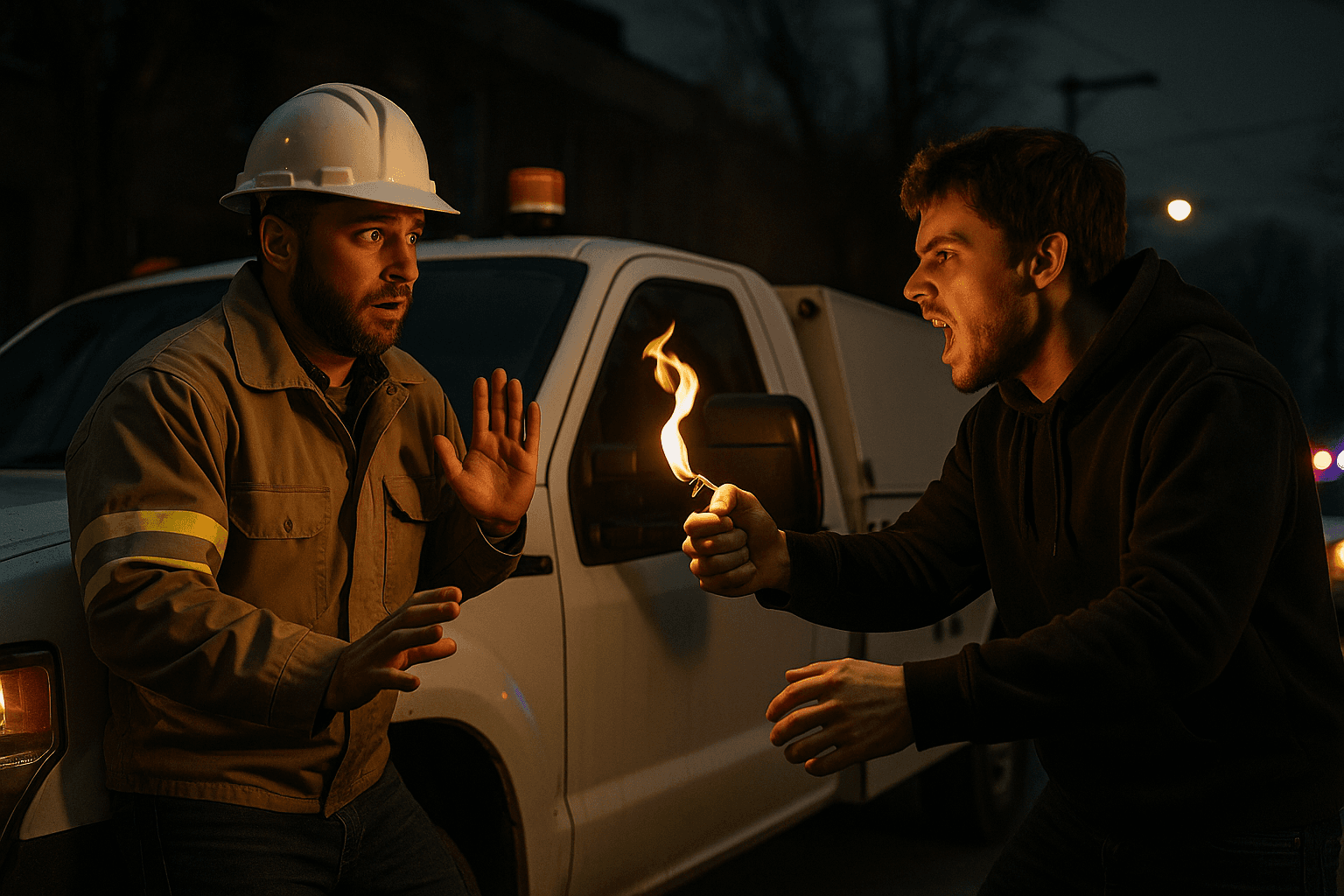 Newburgh man charged after attempt to light utility vehicle, menacing worker