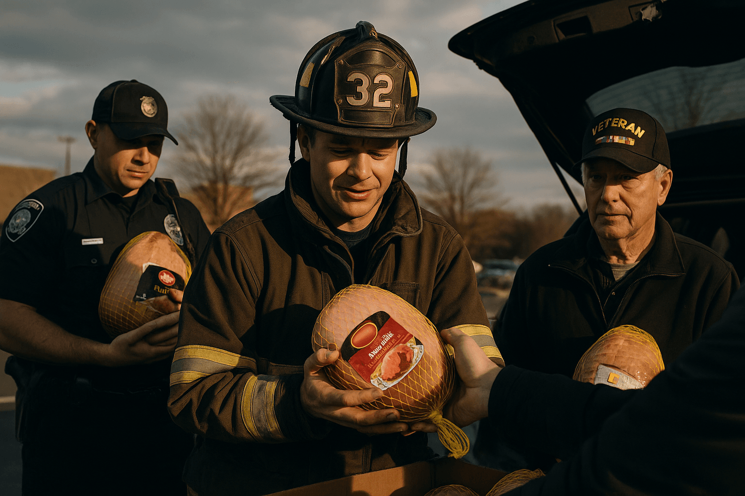 Holiday Hams Bring Relief to Firefighters, Police, Veterans