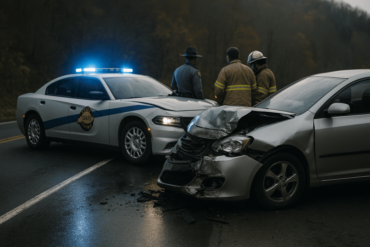 Marked State Police Cruiser Strikes Car on KY 80 Near Hindman