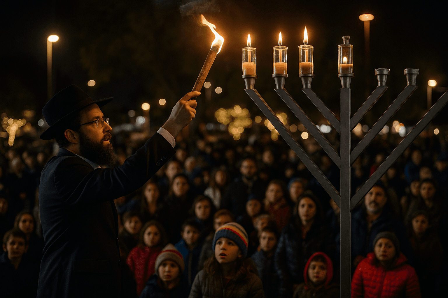 Community celebrates Chanukah, free festivities draw families to Chabad event