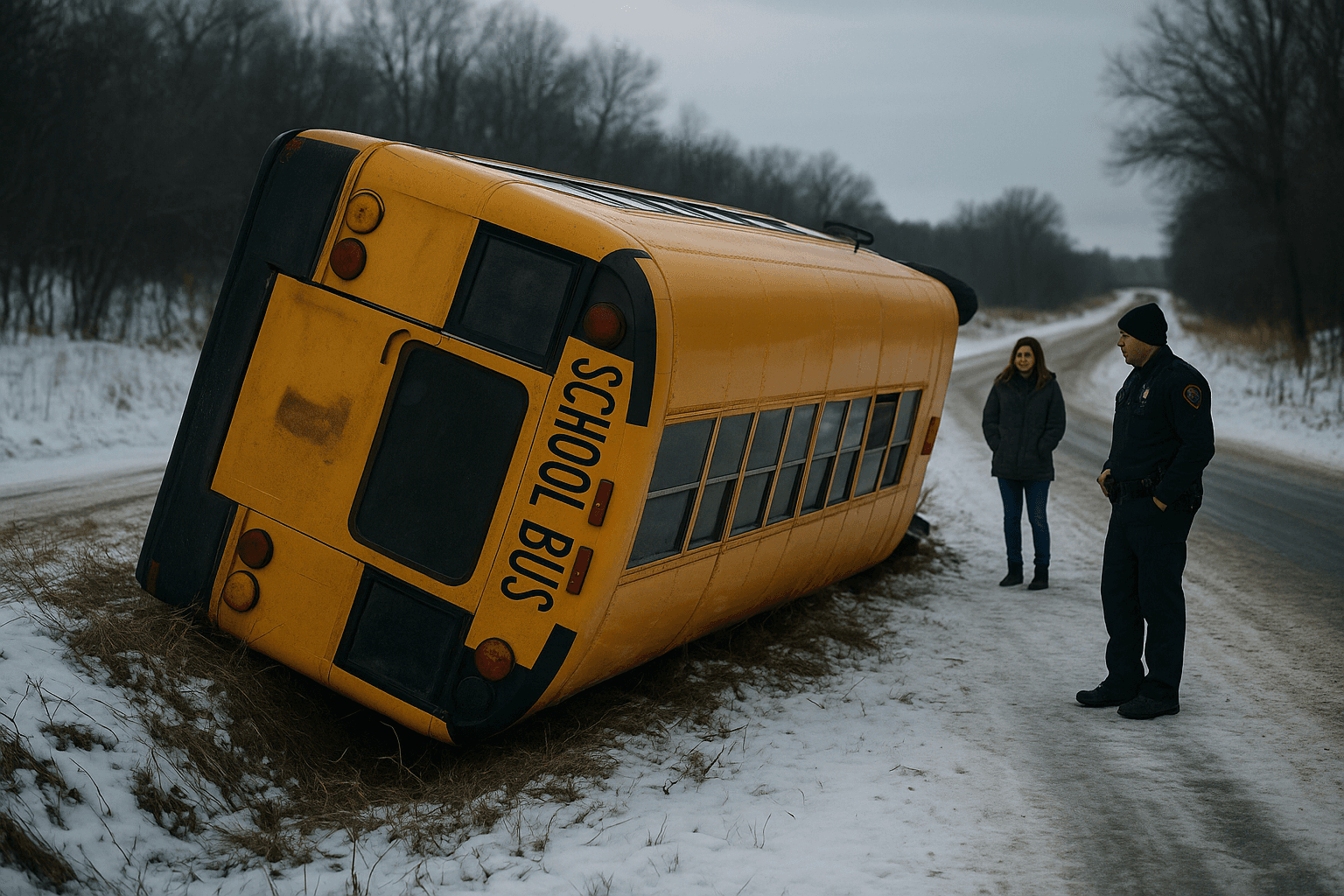 School Bus Rolls Near Star Lake, No Injuries Reported