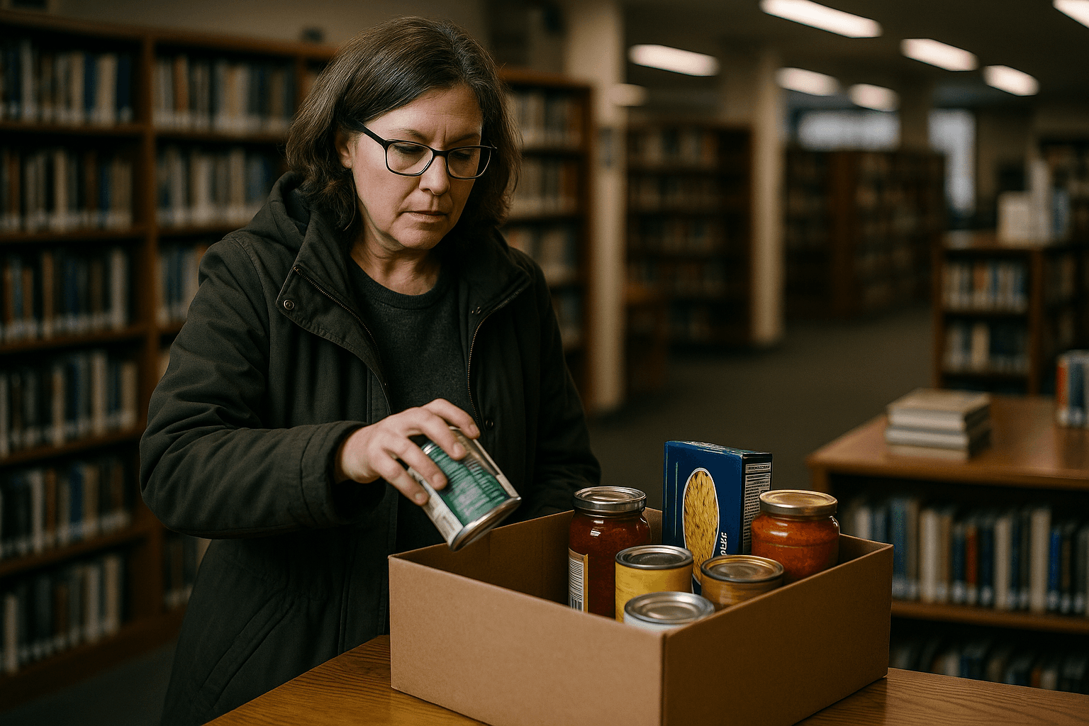 Bagley Library Waives Two Dollar Fines for Food Donations in December