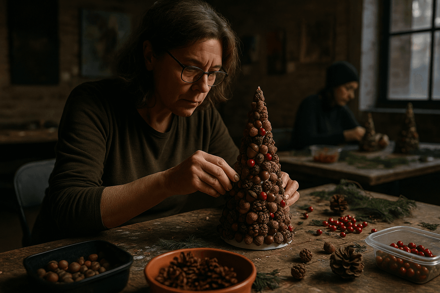 Arts Center Jamestown Offers Cone Mosaic Workshop for Holiday Decor
